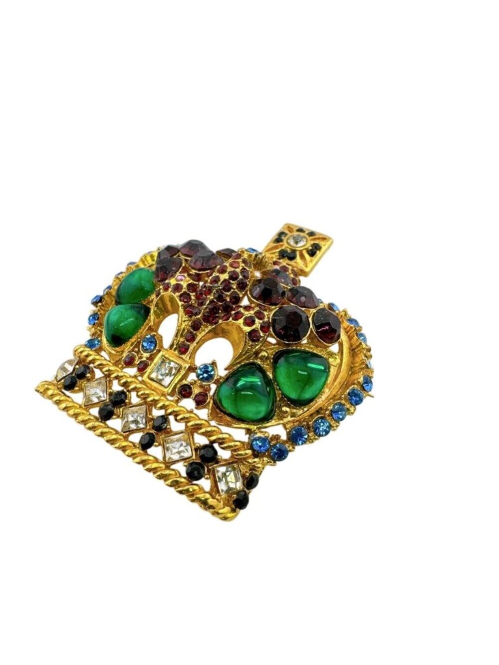 Versace Crown Motif Brooch